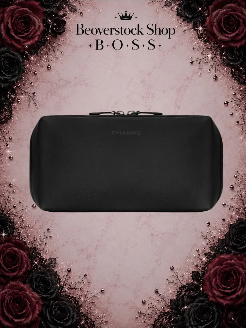 New NWT Unisex CHAMPS Onyx Waterproof Toiletry Makeup Storage Bag